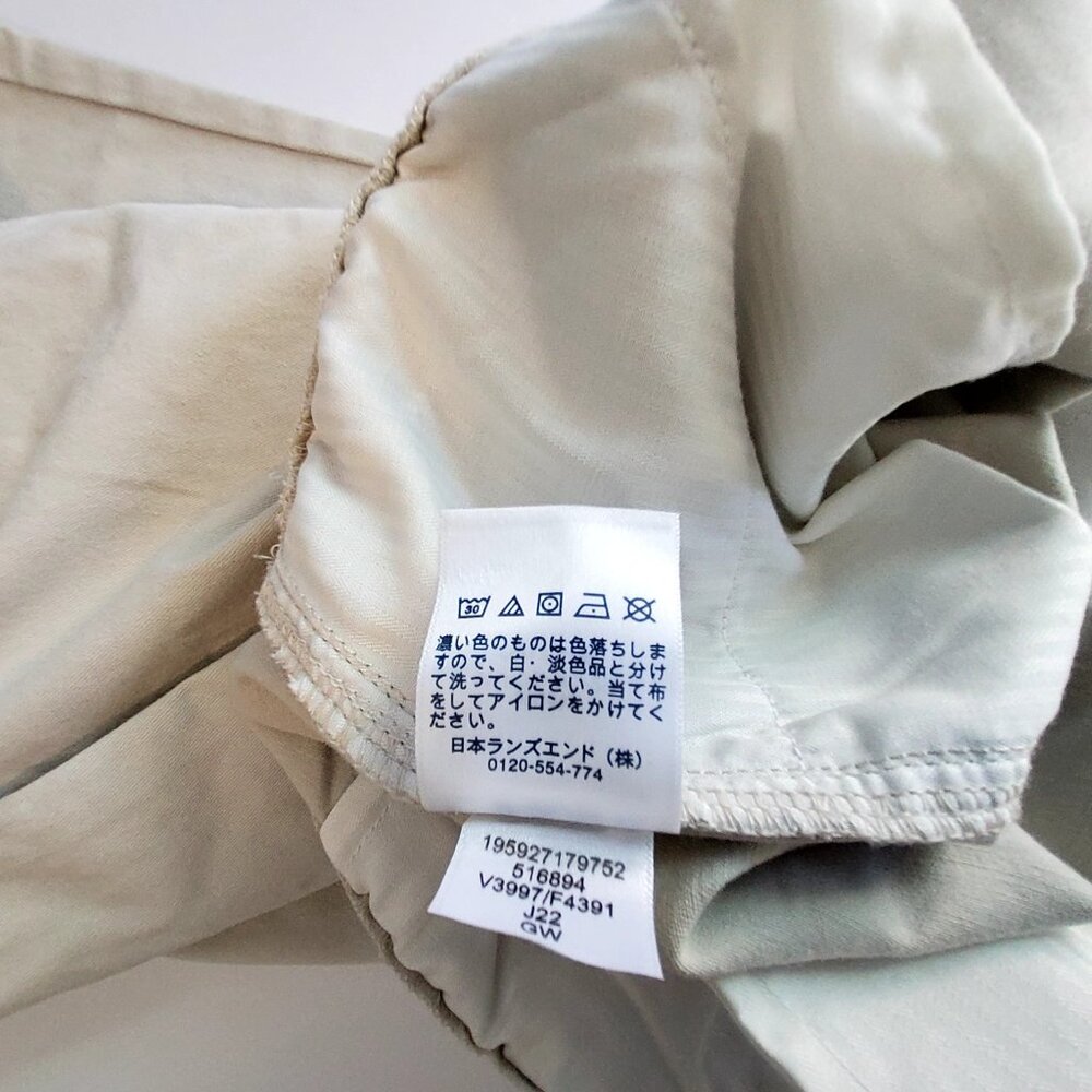Lands End Womens Beige Stretch Cotton Mid Rise Pants Size 10 Elastic waistband - Picture 8 of 10